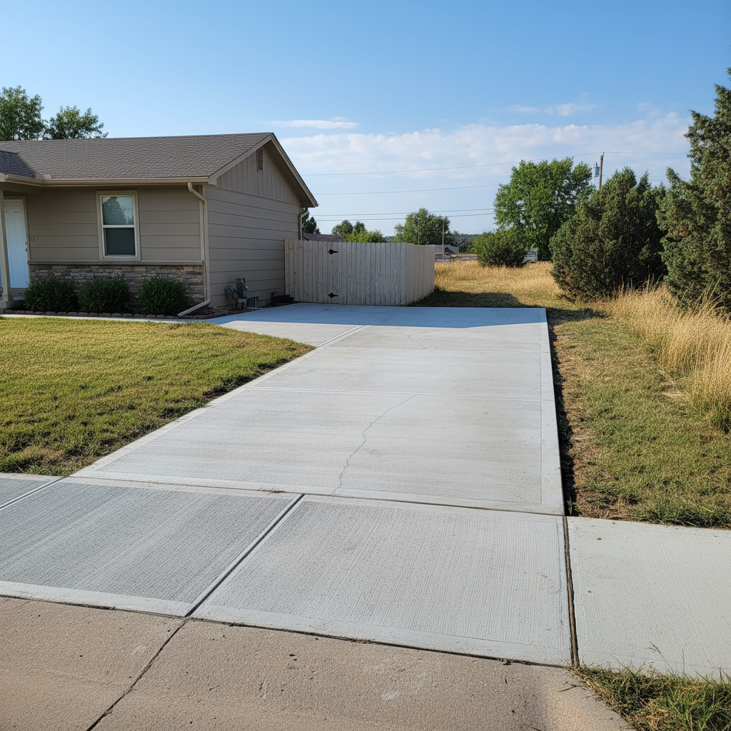 Completed concrete repair work at a residential property in Piedmont, SD