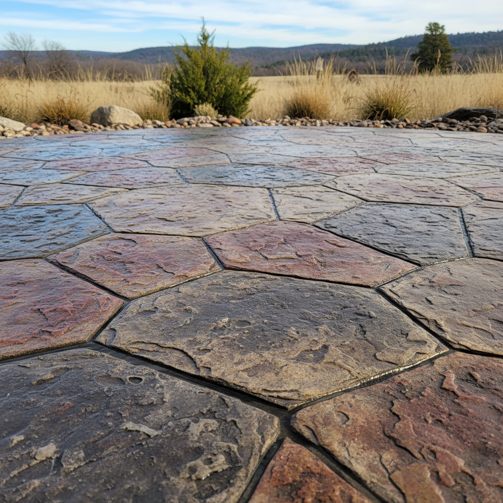 Completed decorative concrete work at a residential property in Sturgis, SD
