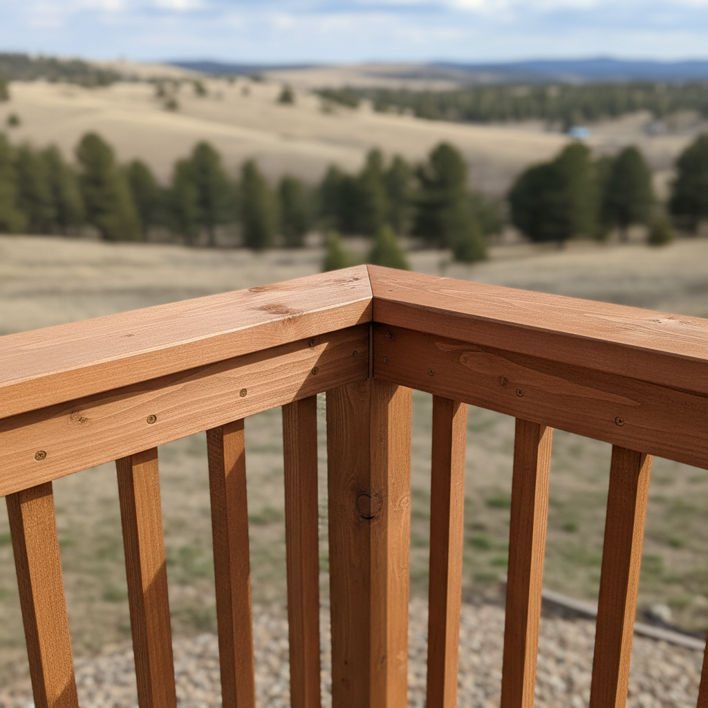 Completed deck railing installation work at a residential property in Rapid City, SD