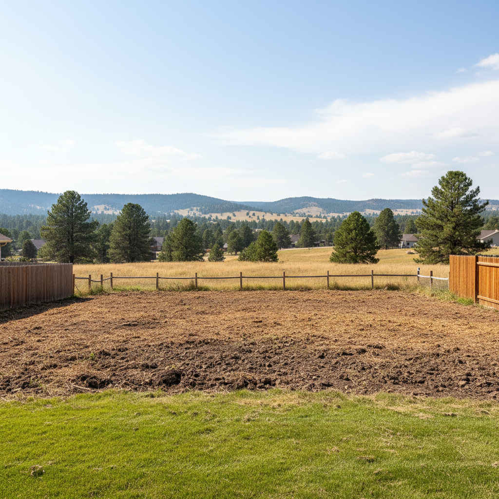 Completed land clearing work at a residential property in Rapid City, SD