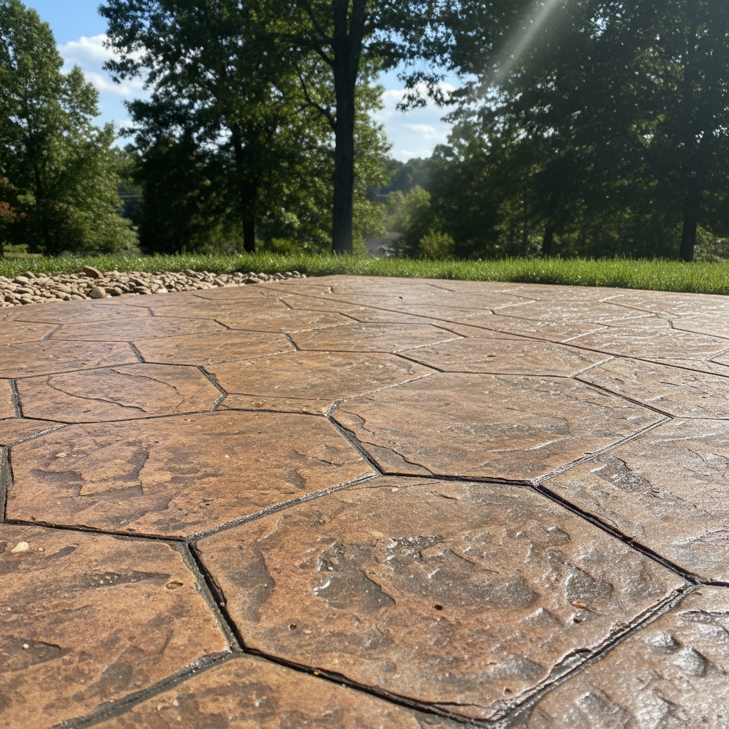 Completed decorative concrete work at a residential property in Maryville, TN