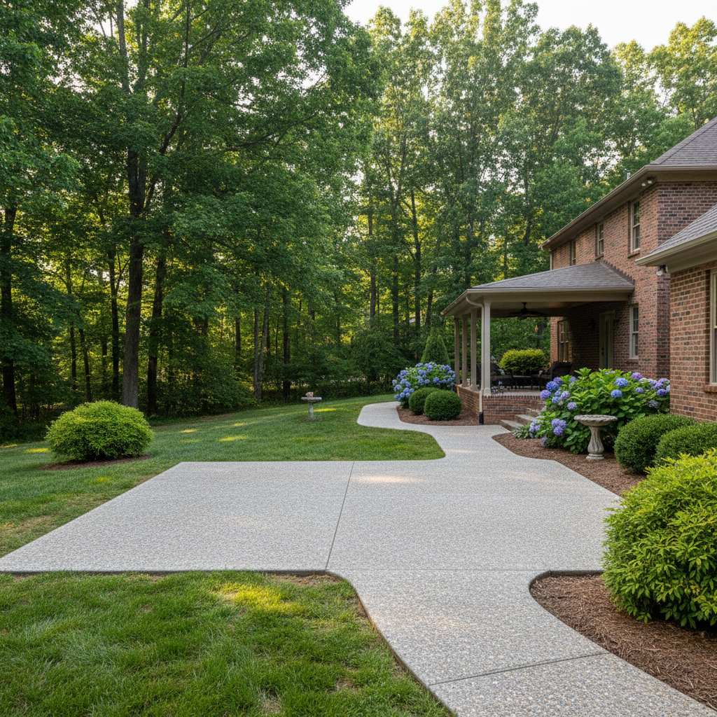 Completed concrete installation work at a residential property in Kingsport, TN