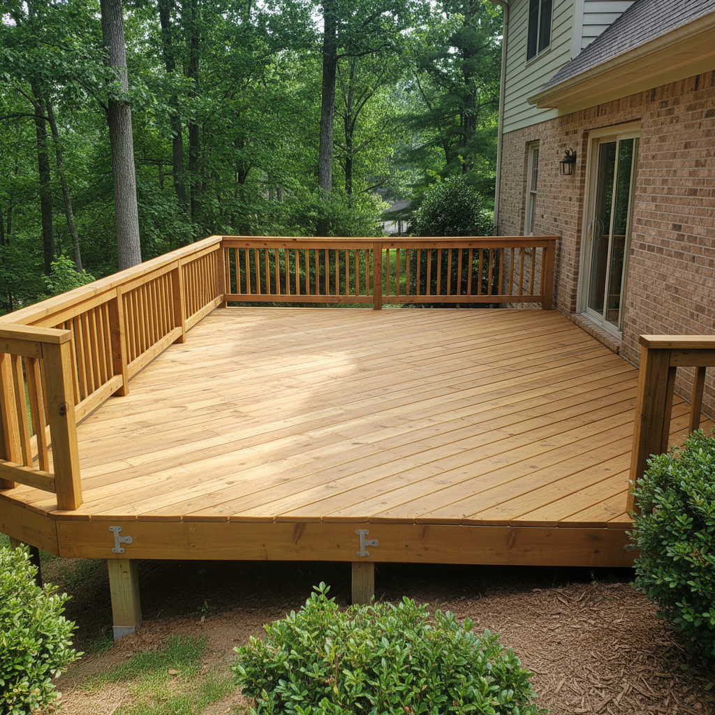 Completed deck construction work at a residential property in Knoxville, TN