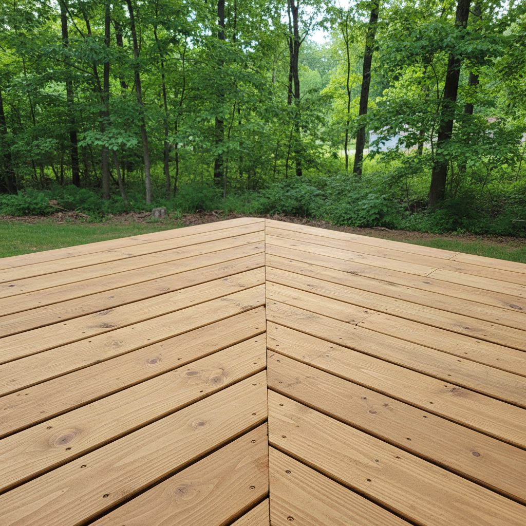 Completed wooden decks work at a residential property in Lenoir City, TN