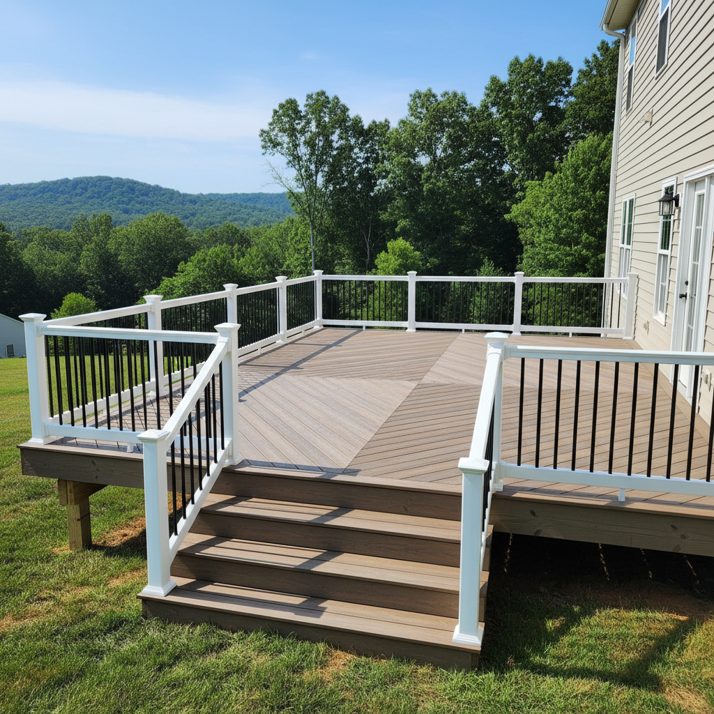 Completed composite decks work at a residential property in Oak Ridge, TN