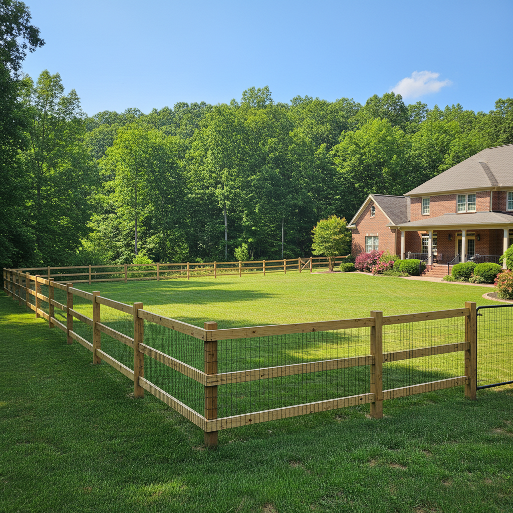 Completed farm fencing work at a residential property in Farragut, TN