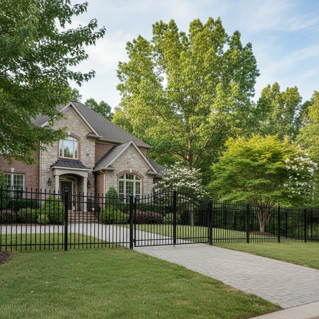 Completed ornamental iron fencing work at a residential property in Lenoir, TN