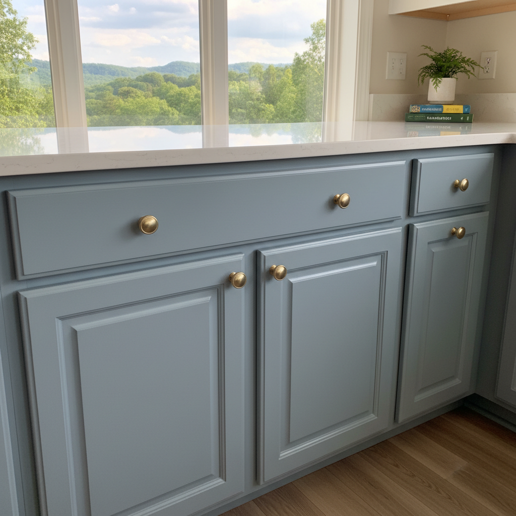 Completed cabinet painting work at a residential property in Sevierville, TN