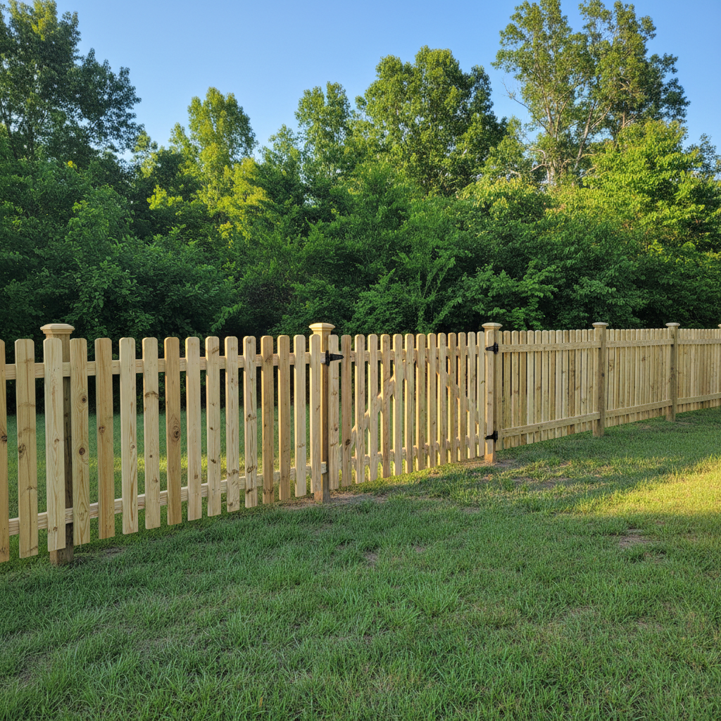 Completed fence repair work at a residential property in Sevierville, TN