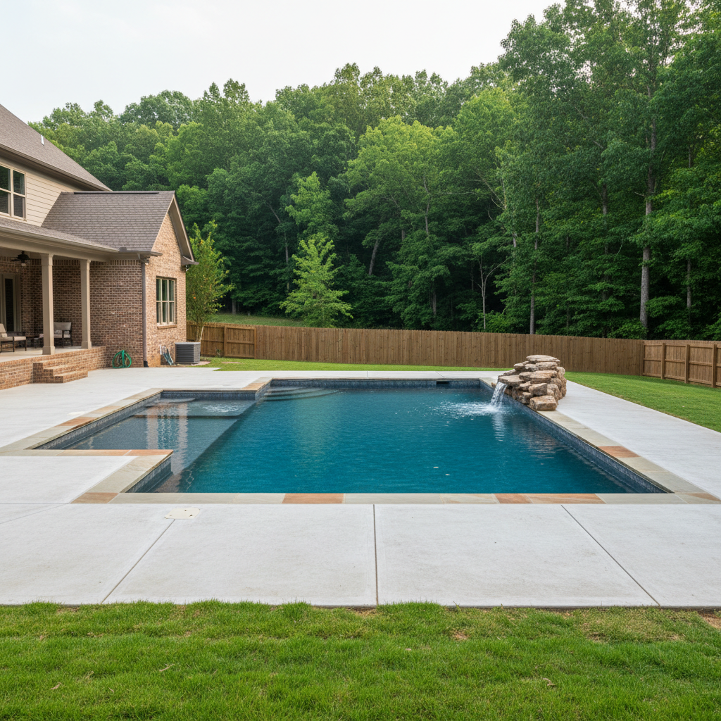 Completed new pool construction work at a residential property in Chattanooga, TN