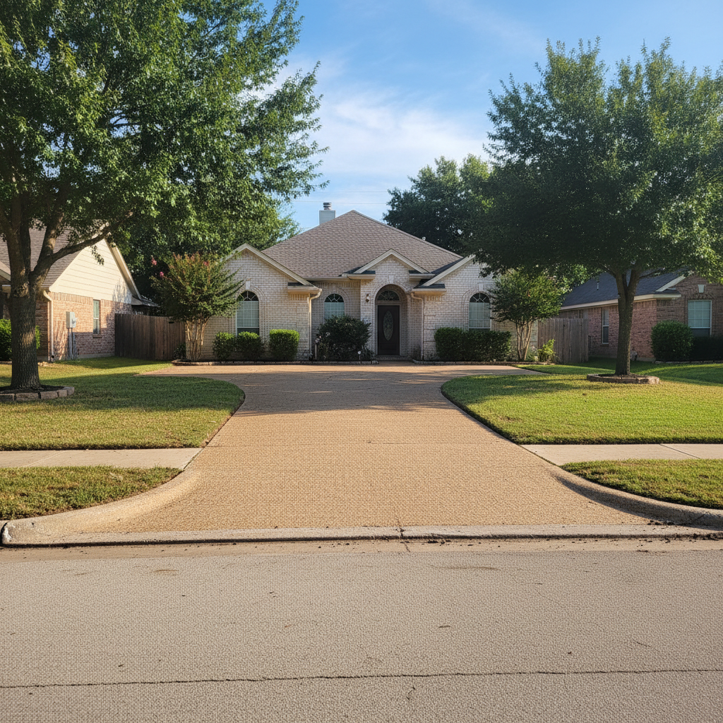 Completed asphalt milling work at a residential property in Irving, TX