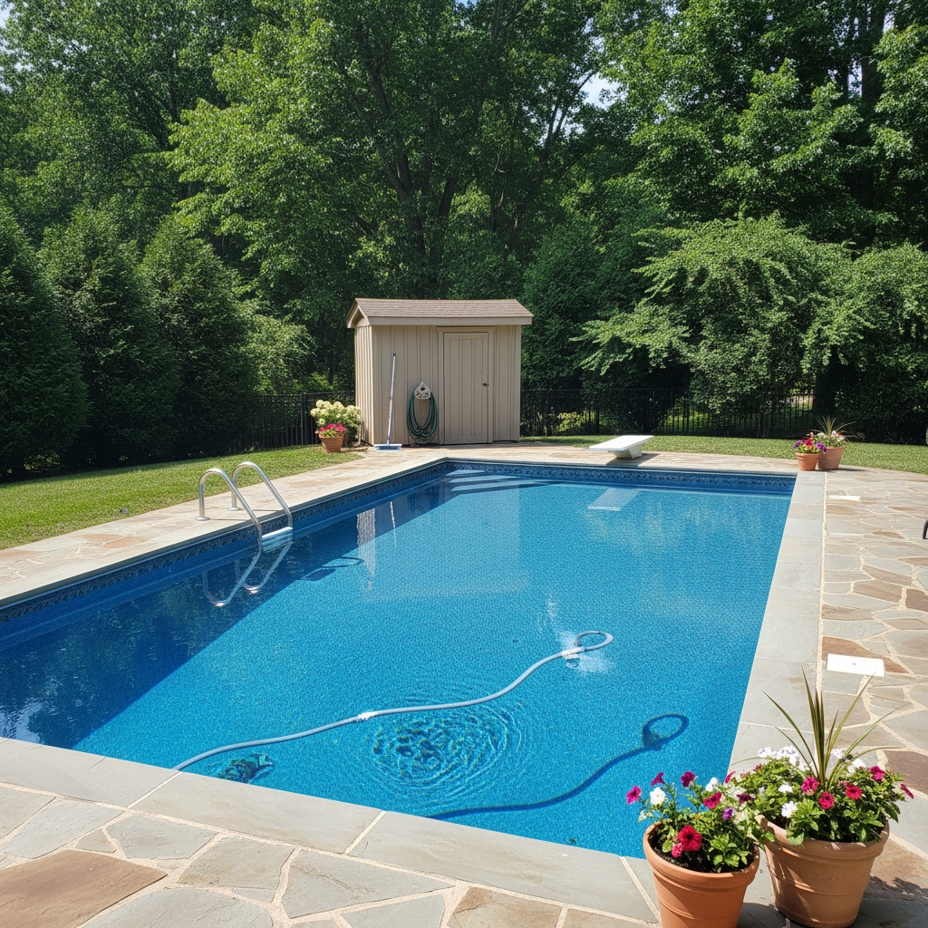 Completed pool maintenance plans work at a residential property in Knoxville, TN