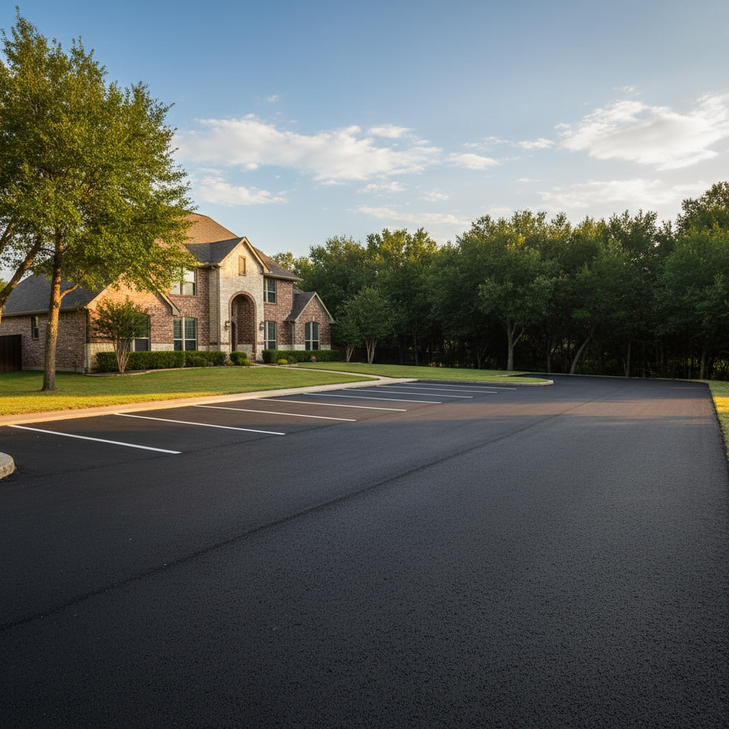 Completed commercial asphalt work at a residential property in Richardson, TX