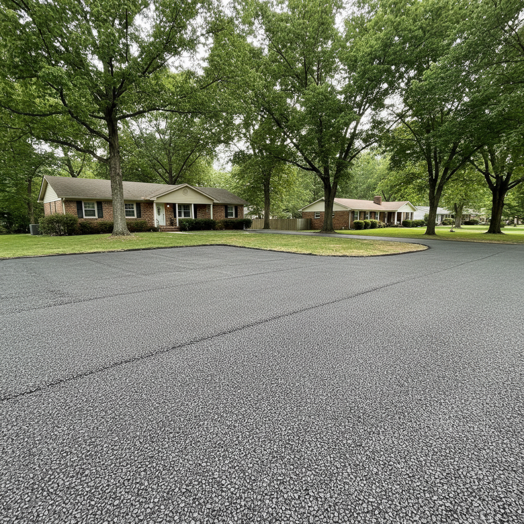 Completed asphalt milling work at a residential property in Arlington, TX