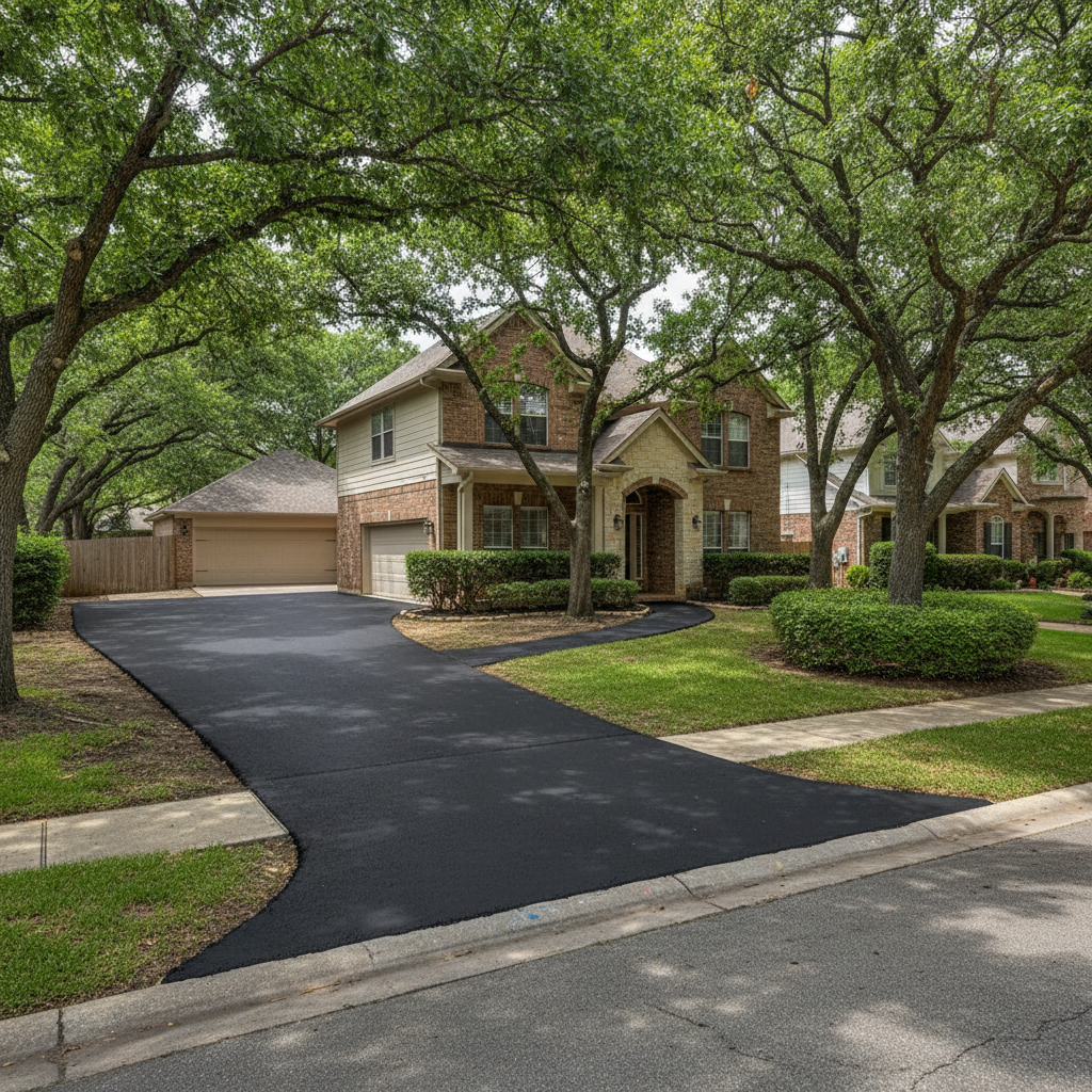 Completed residential asphalt work at a residential property in Richardson, TX