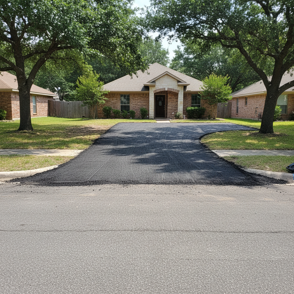 Completed asphalt milling work at a residential property in Georgetown, TX