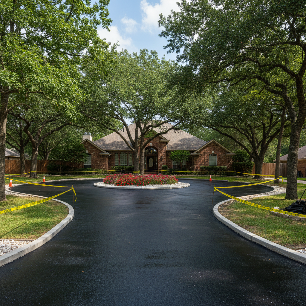 Completed slurry coating work at a residential property in Georgetown, TX