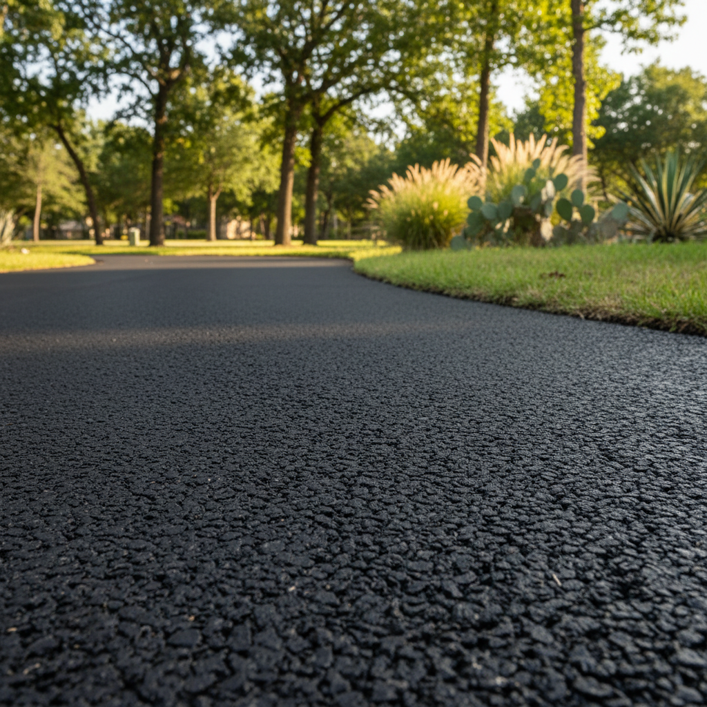 Completed residential asphalt work at a residential property in Round Rock, TX