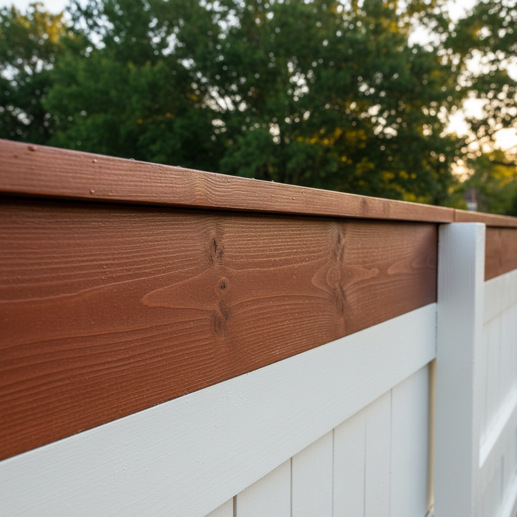 Completed fence staining and painting work at a residential property in New Braunfels, TX