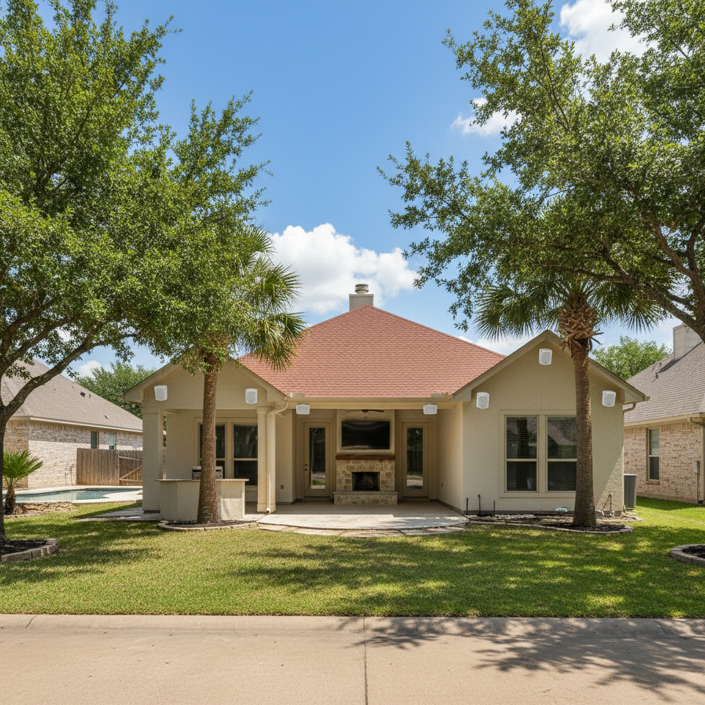 Completed speaker placement work at a residential property in San Antonio, TX