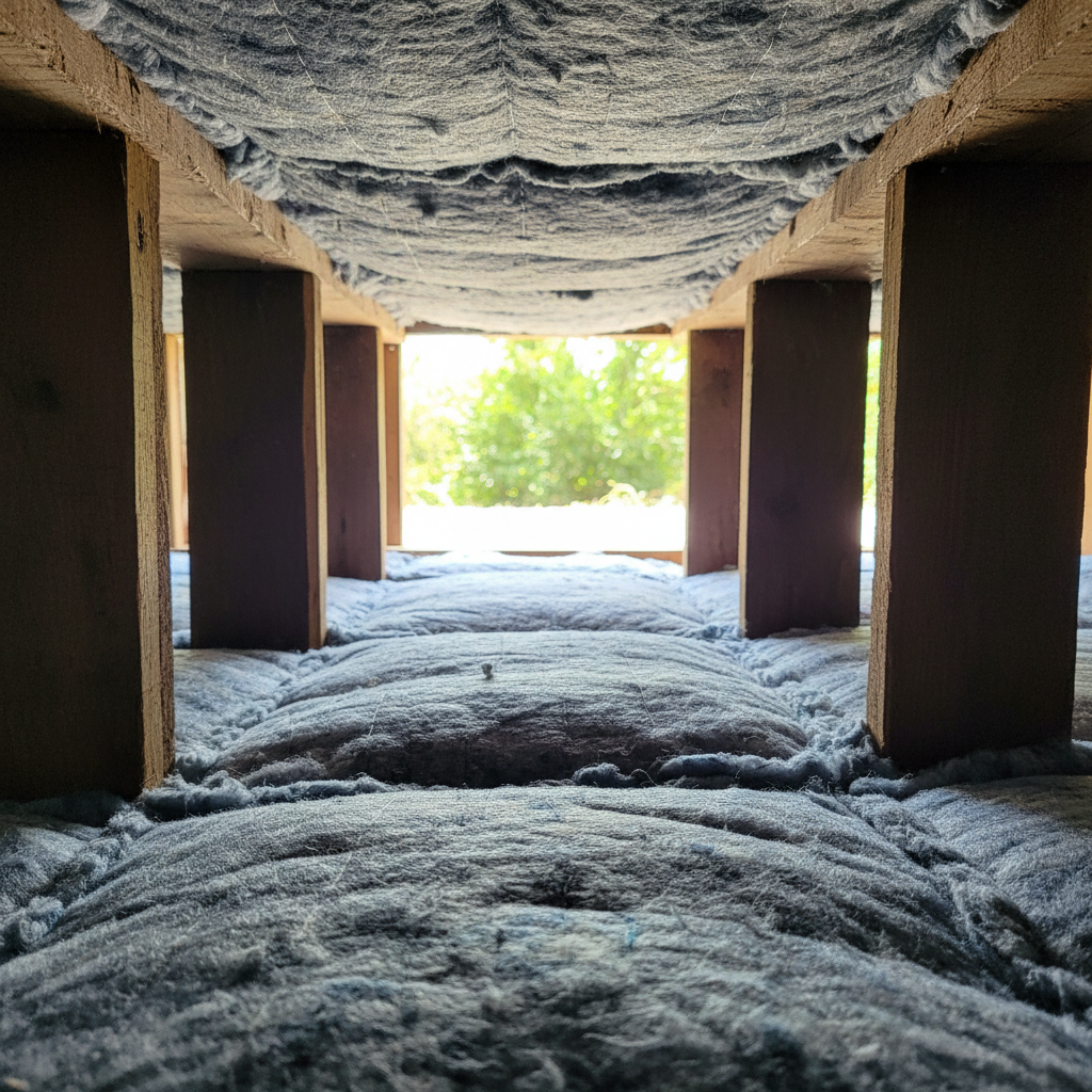 Completed crawl space insulation work at a residential property in Arlington, TX