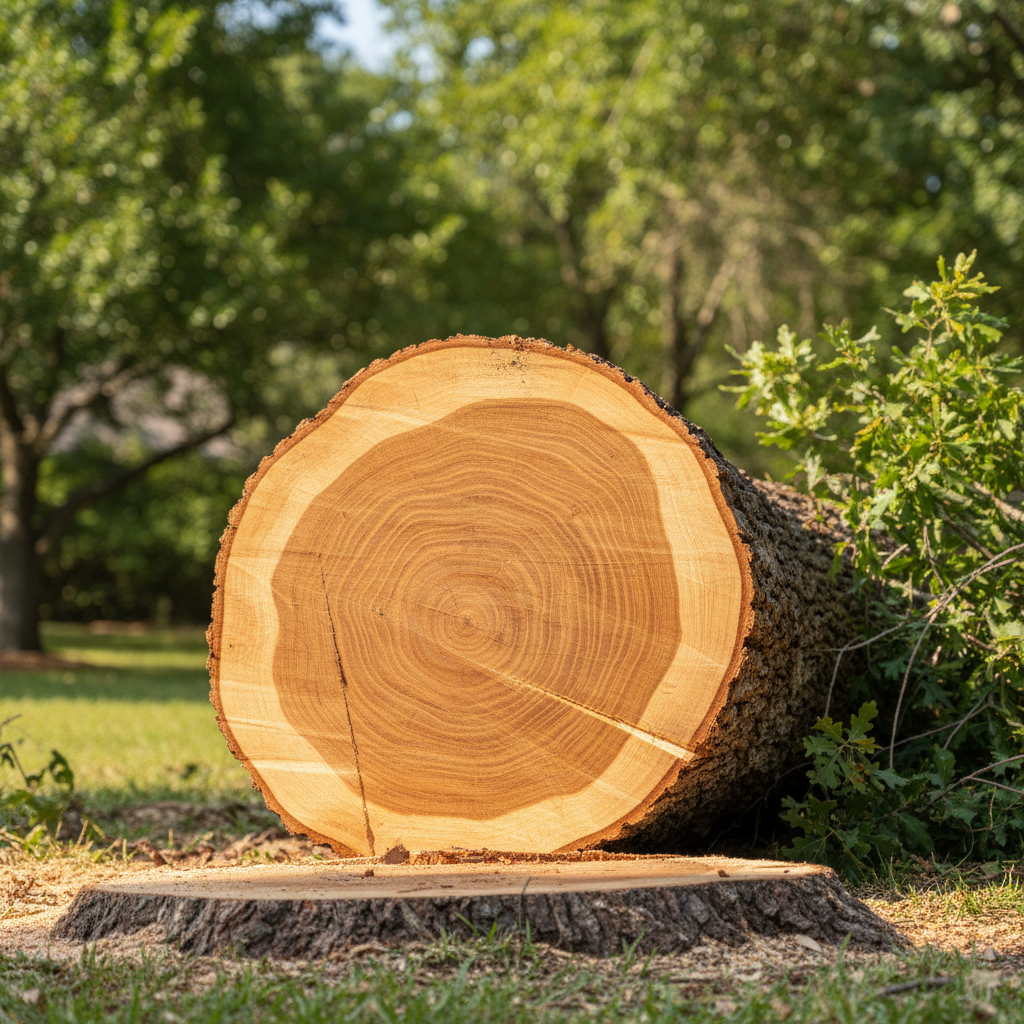 Completed tree removal work at a residential property in Live Oak, TX
