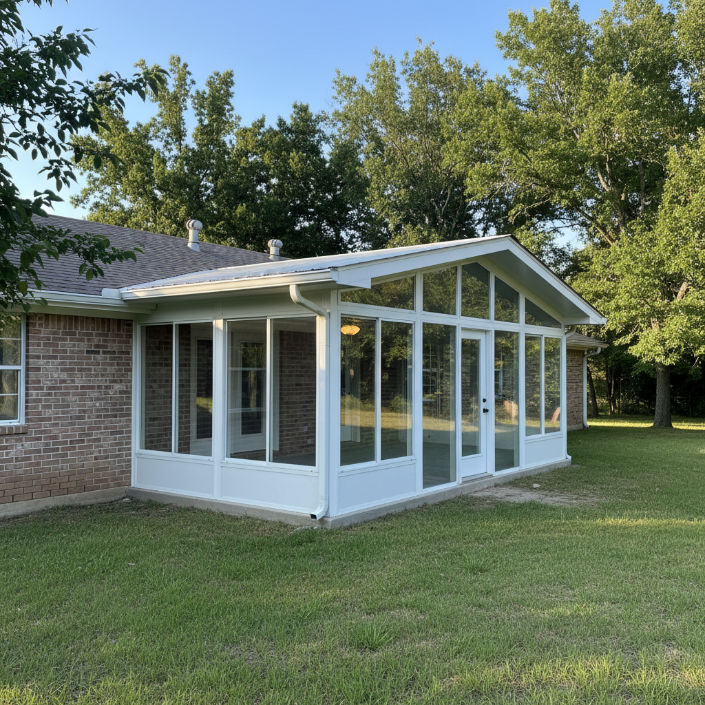 Completed sunroom design work at a residential property in Canton, TX