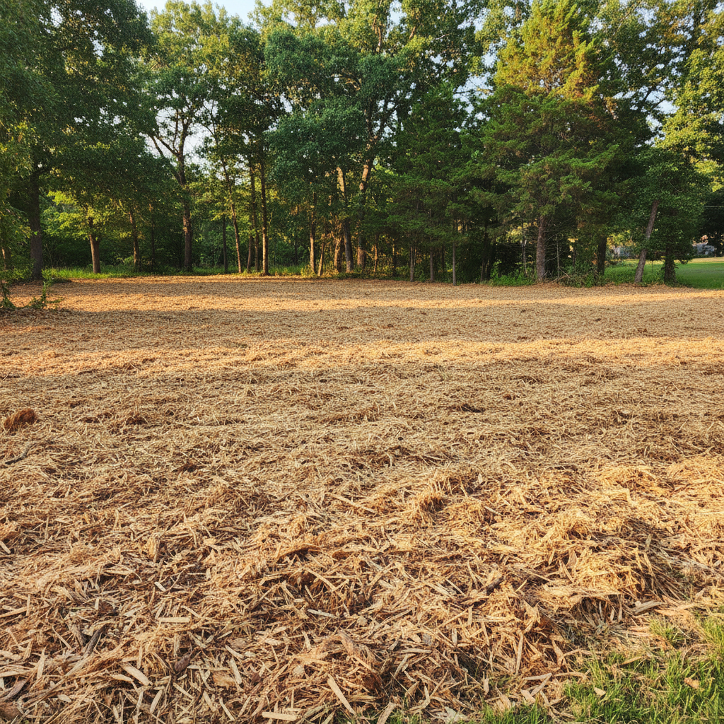 Completed lot clearing work at a residential property in Live Oak, TX
