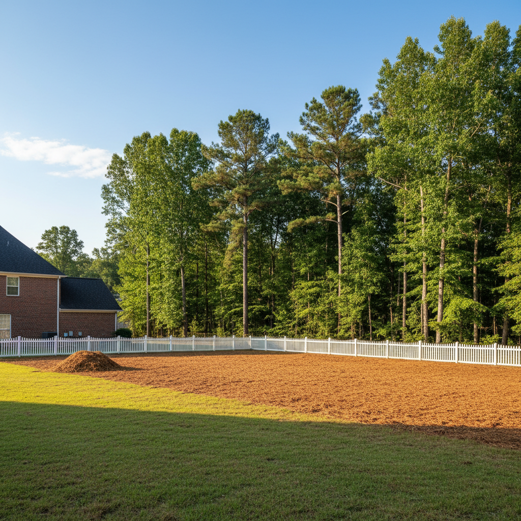 Completed land clearing work at a residential property in Beaumont, TX