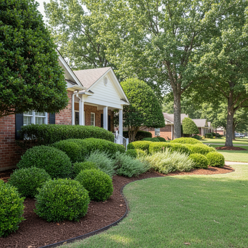 Completed shrub & bush trimming work at a residential property in La Grange, TX