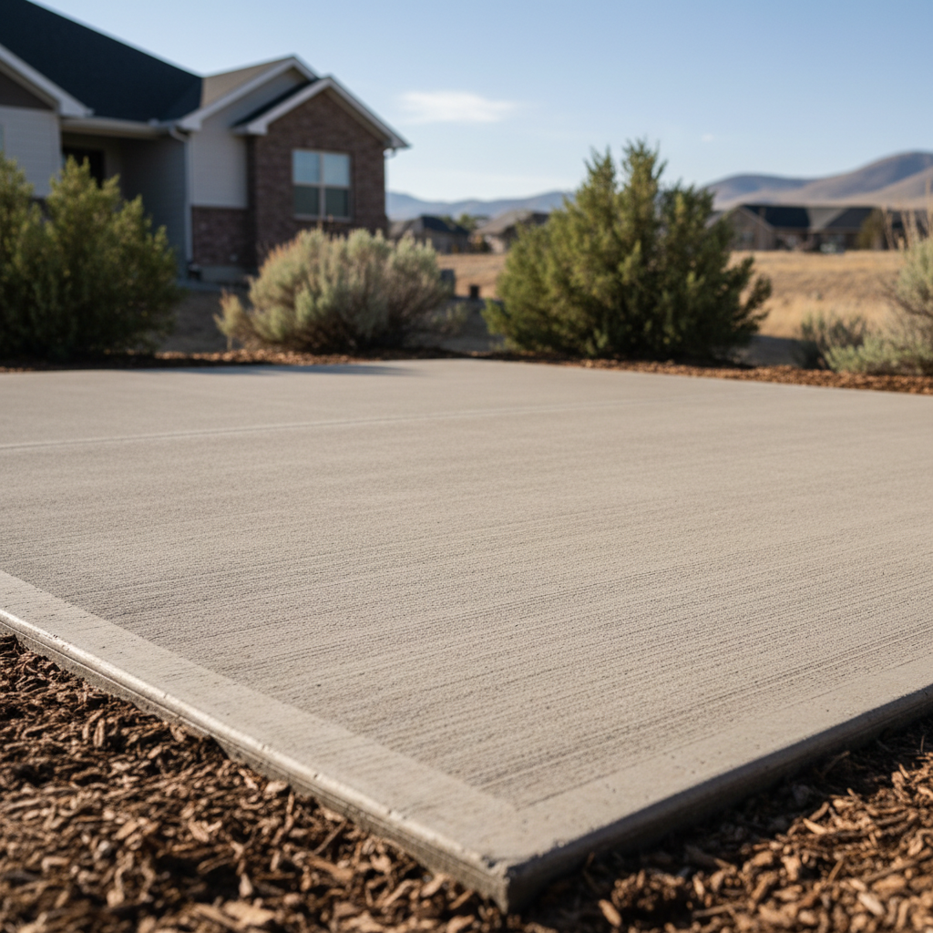 Completed concrete flatwork work at a residential property in Layton, UT