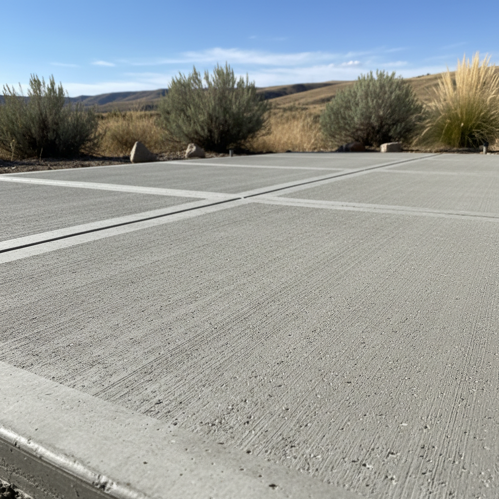 Completed concrete installation work at a residential property in Layton, UT