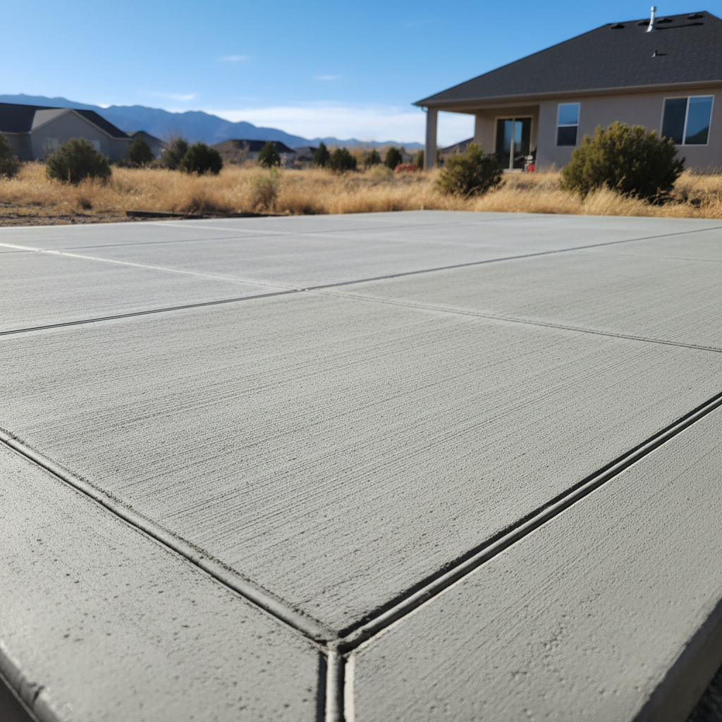 Completed concrete patios work at a residential property in Kearns, UT