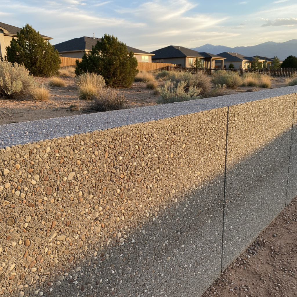 Completed concrete retaining walls work at a residential property in West Jordan, UT