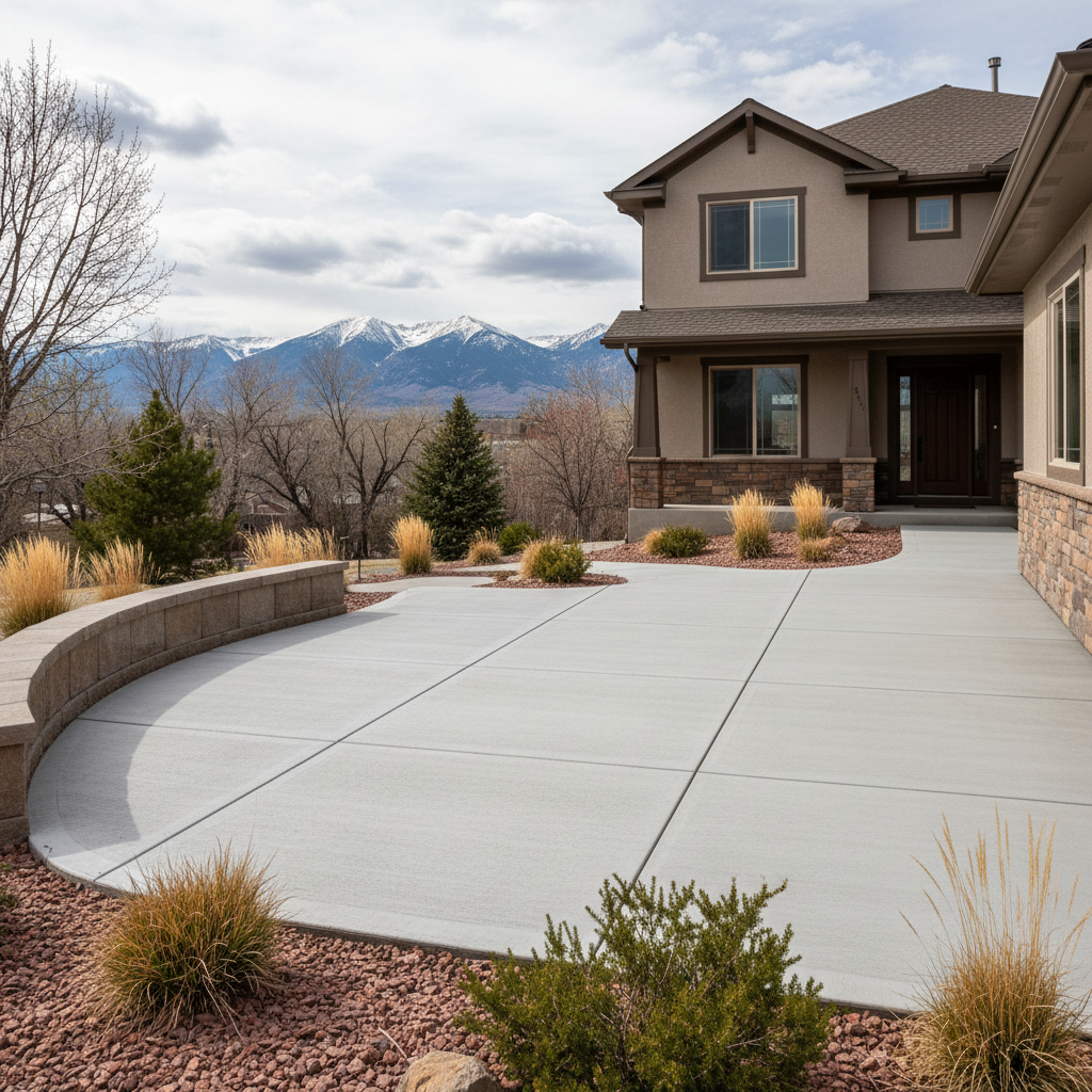 Completed concrete flatwork work at a residential property in Murray, UT