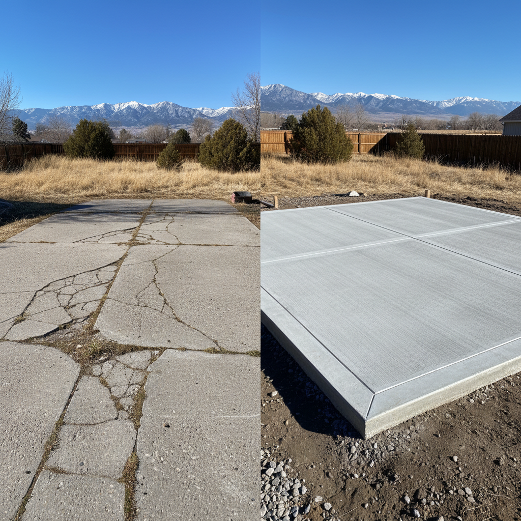 Completed concrete foundations work at a residential property in Sandy, UT