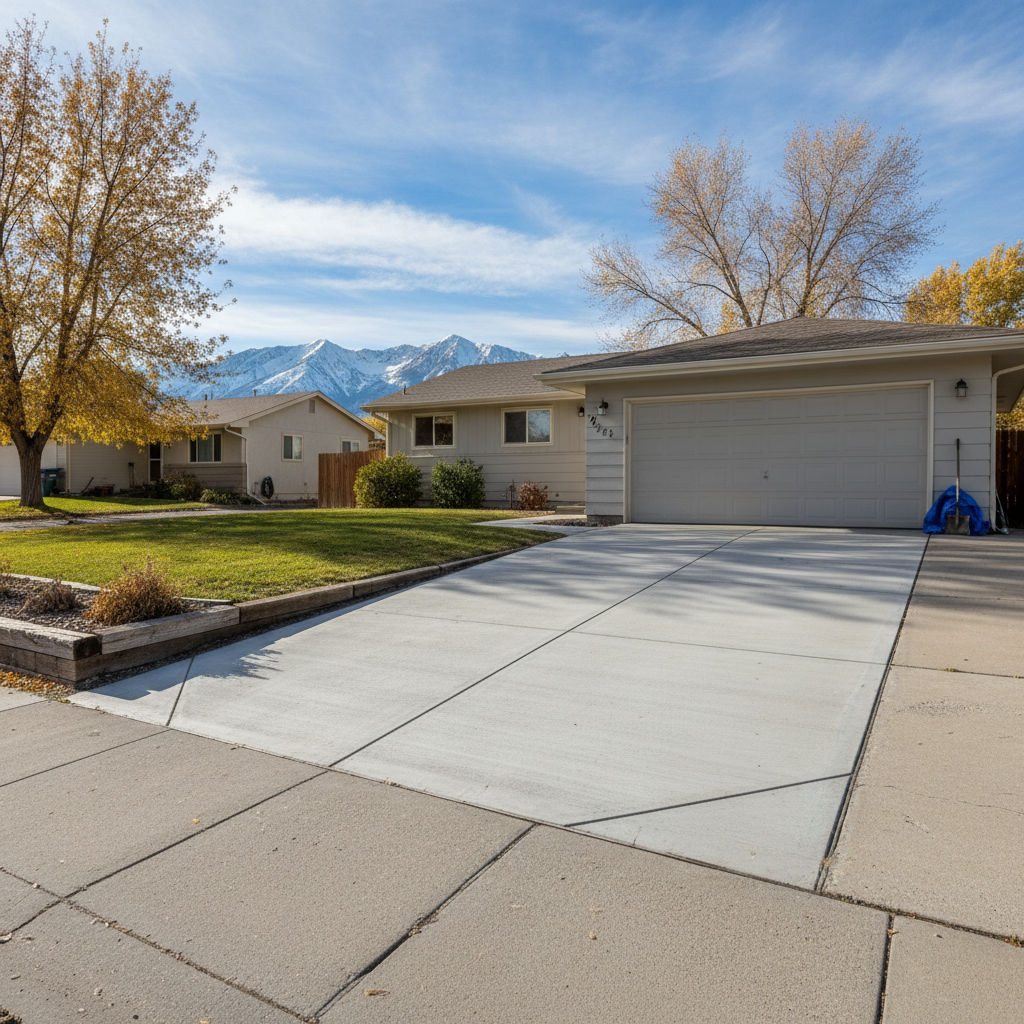 Completed concrete repair work at a residential property in Millcreek, UT