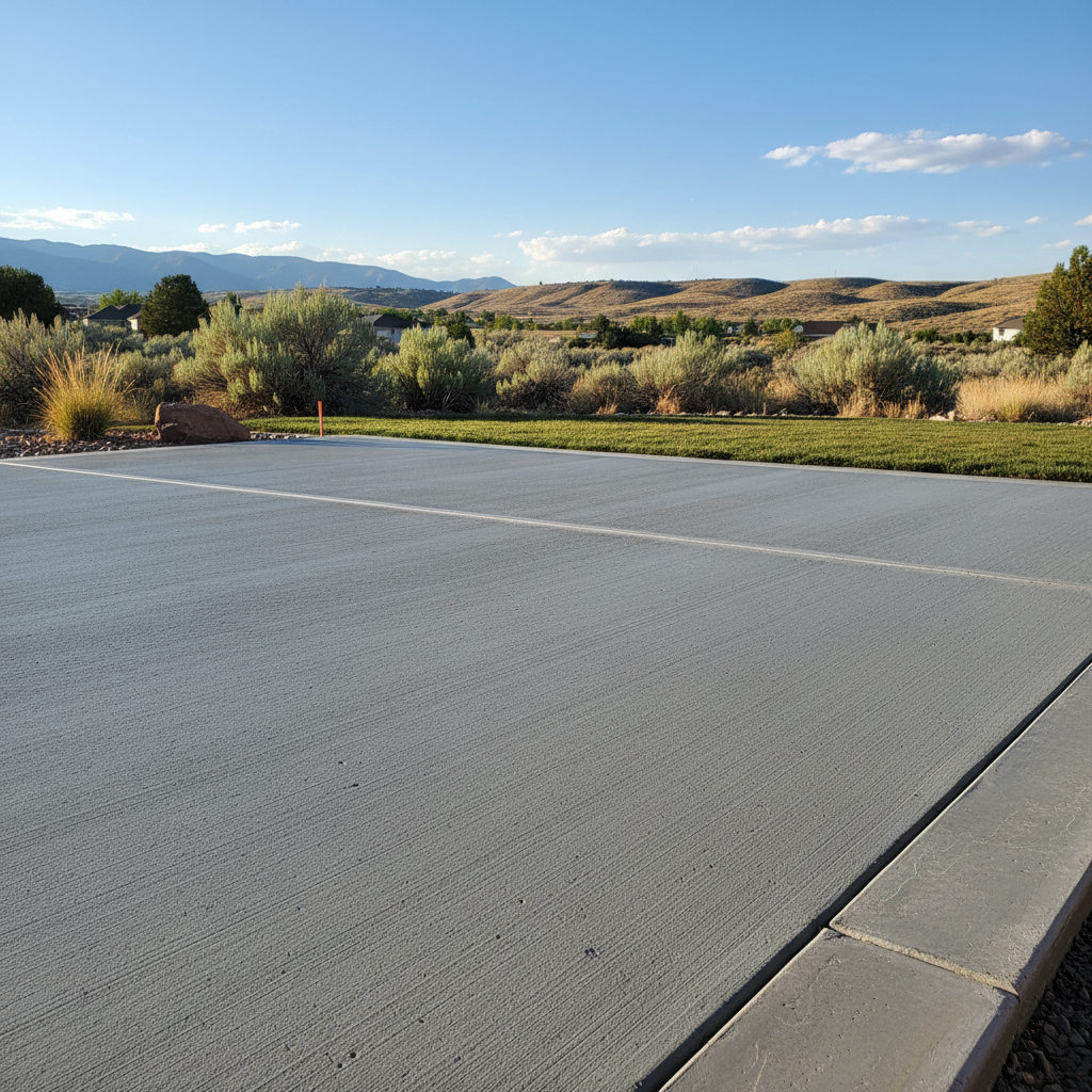 Completed concrete patios work at a residential property in Orem, UT