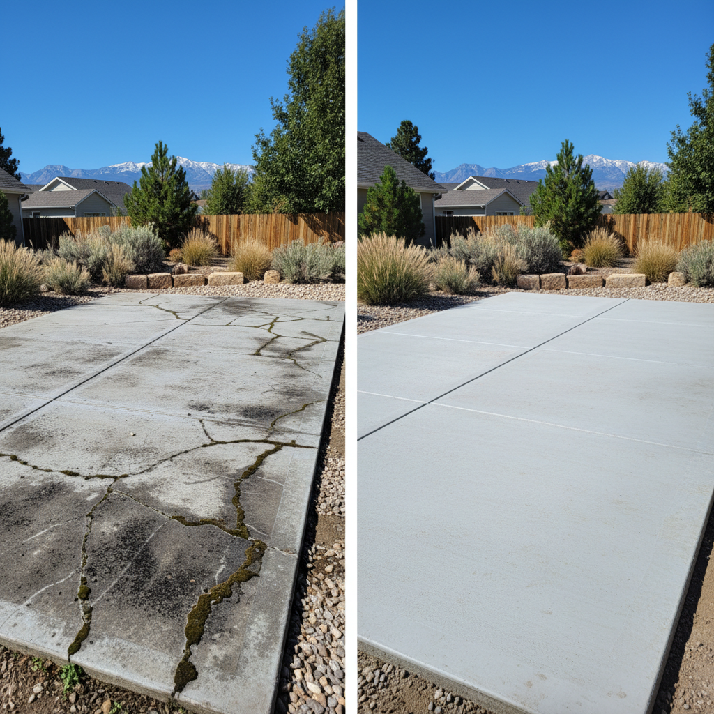 Completed concrete flatwork work at a residential property in Sandy, UT