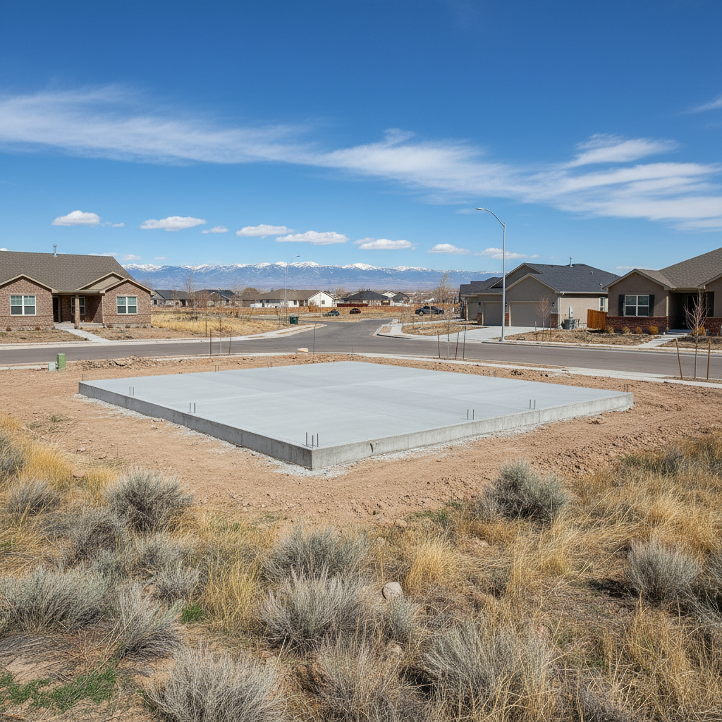 Completed concrete foundations work at a residential property in Taylorsville, UT