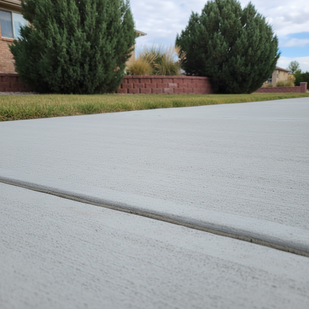 Completed concrete sidewalks work at a residential property in Orem, UT