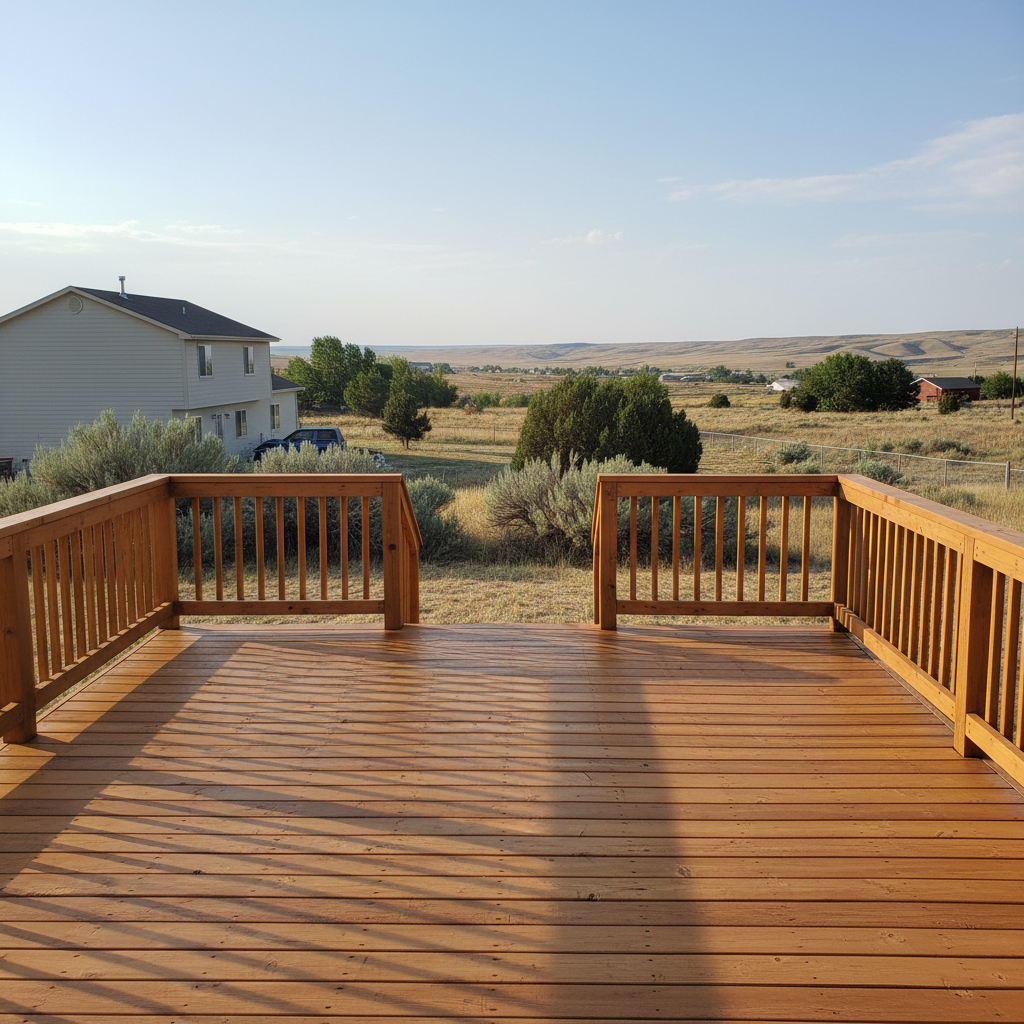 Completed deck repair work at a residential property in Roosevelt, UT