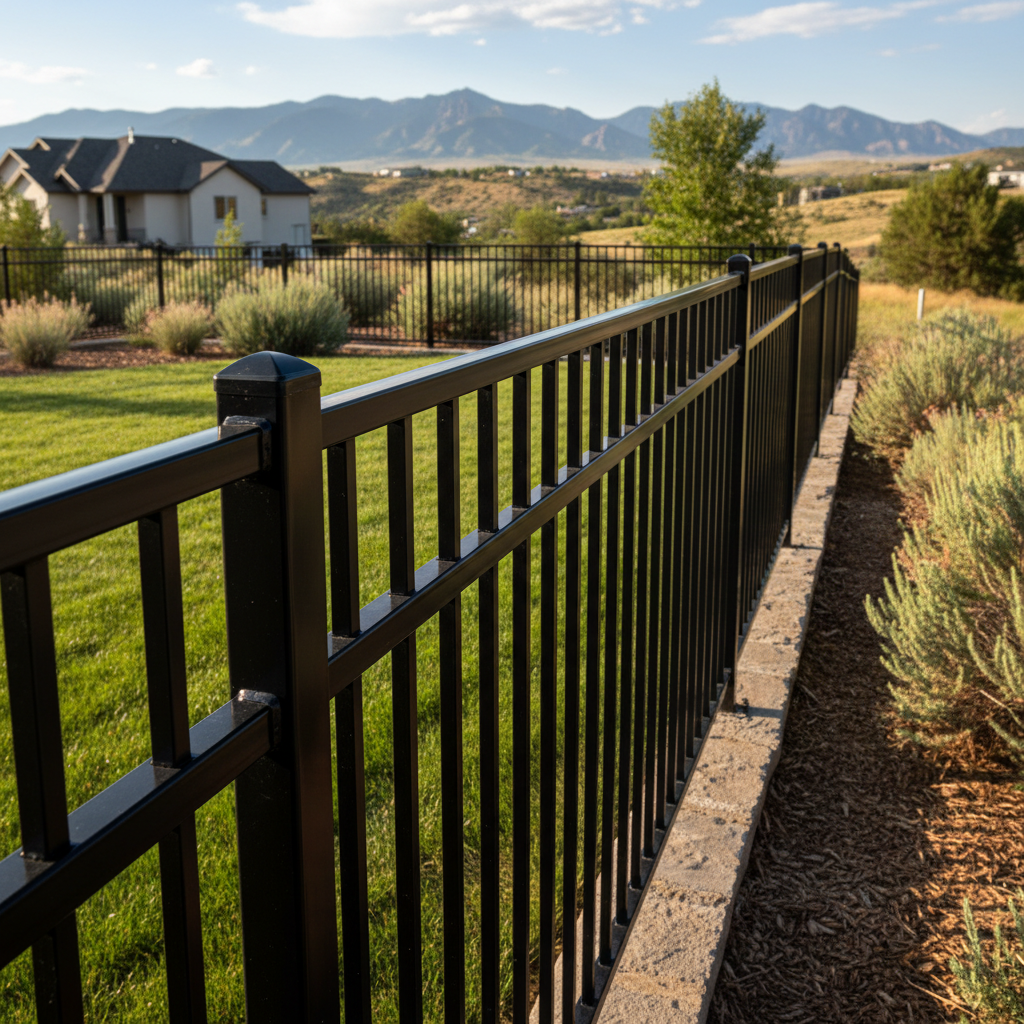 Completed aluminum fence installation work at a residential property in Ogden, UT