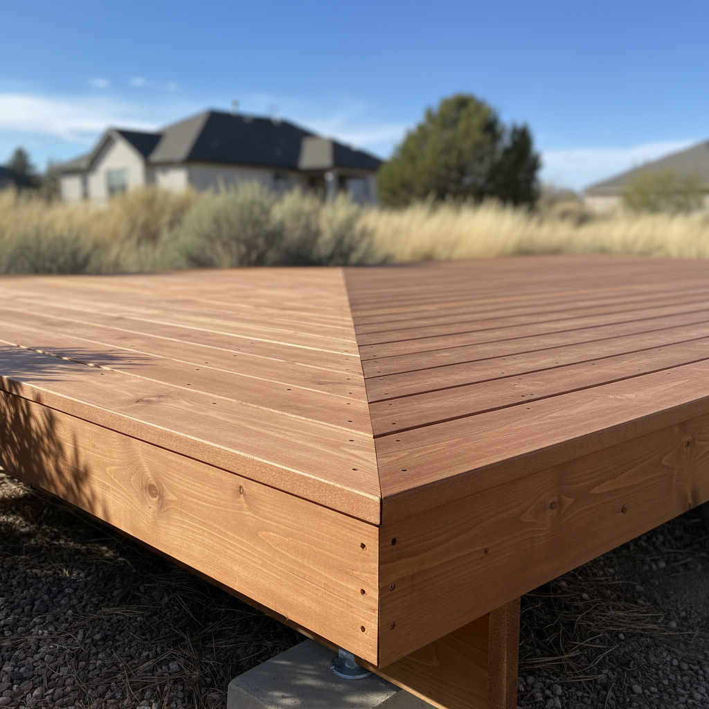 Completed deck construction work at a residential property in Clearfield, UT