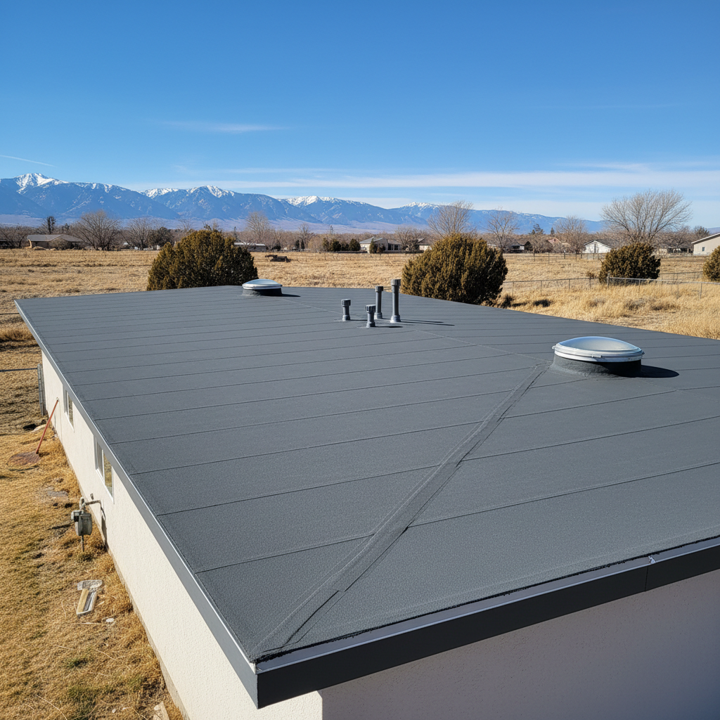 Completed flat roofing work at a residential property in Kearns, UT