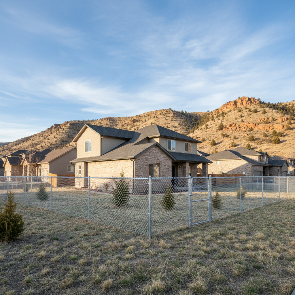 Completed chain link fence installation work at a residential property in Ogden, UT