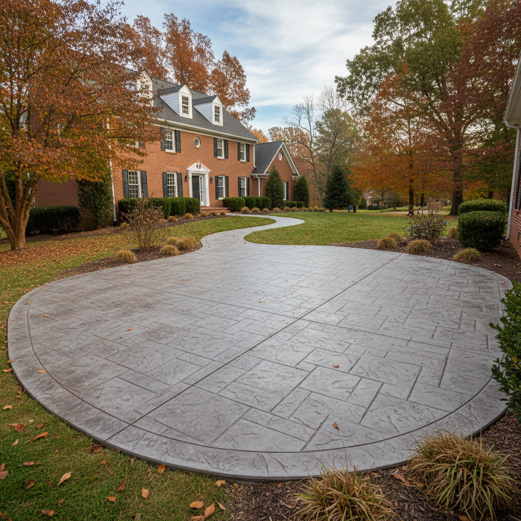 Completed concrete installation work at a residential property in Petersburg, VA