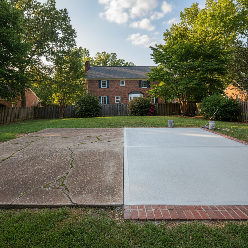Completed concrete flatwork work at a residential property in Richmond, VA