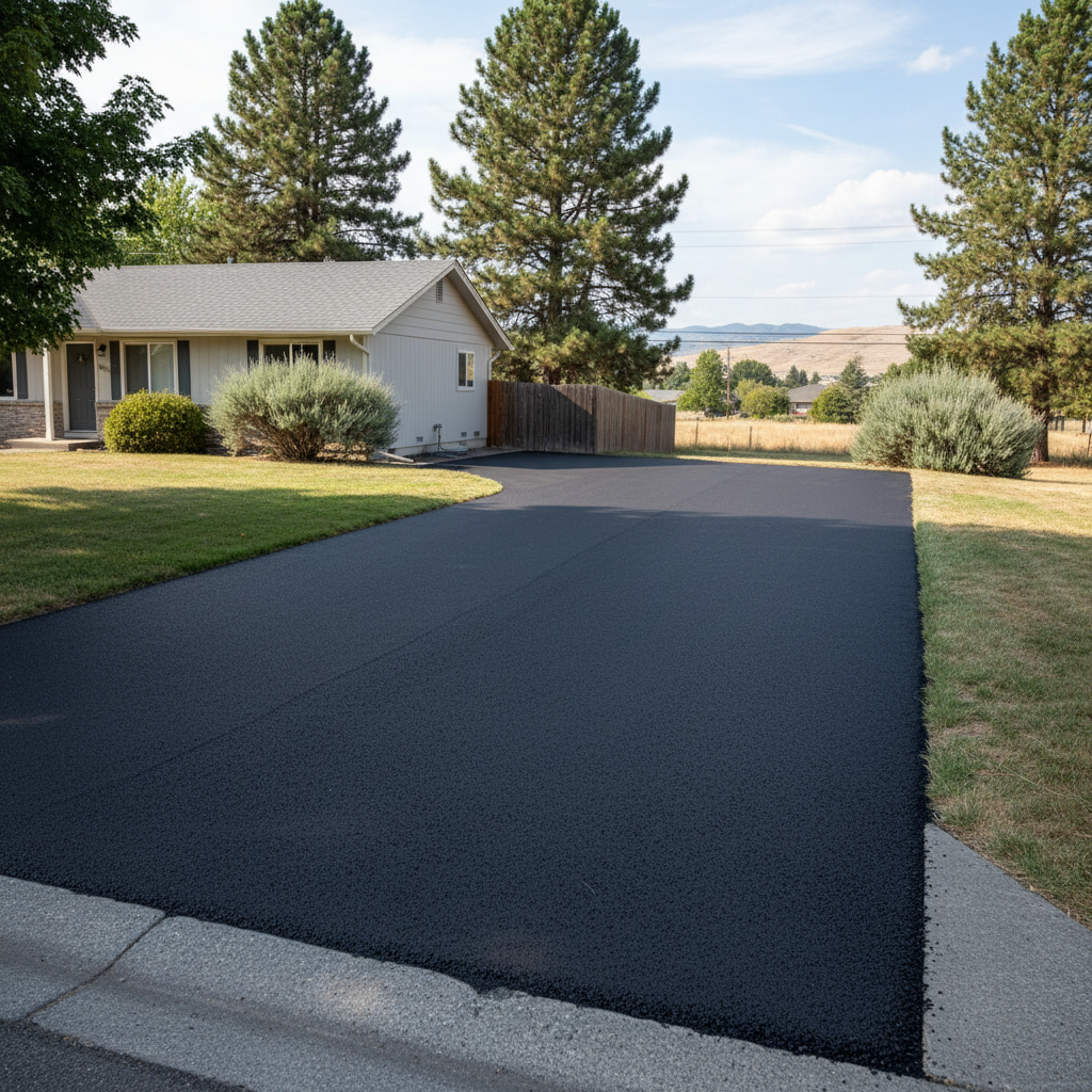 Completed asphalt paving work at a residential property in Pasco, WA