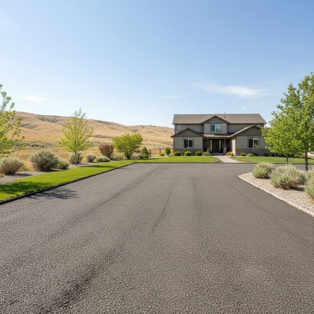 Completed asphalt milling work at a residential property in Kennewick, WA